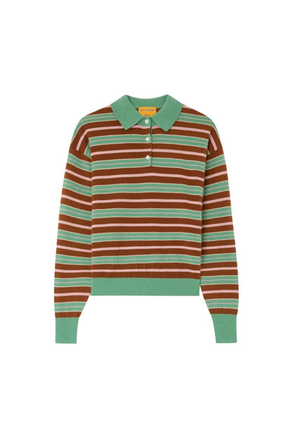 Collegiate Stripe Polo in Highland Combo by Guest in Residence