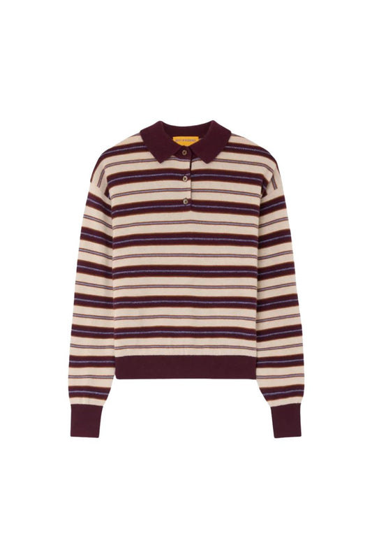 Collegiate Stripe Polo in Fig Combo