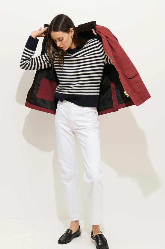 Marais Striped Sweater in Navy/Ivory