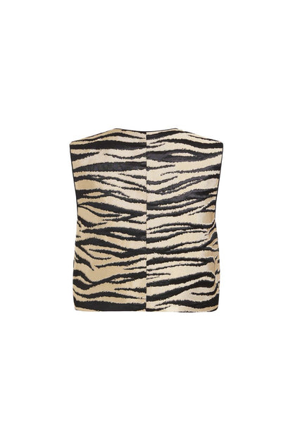 Xena Top in Black Zebra Stripe by Markarian