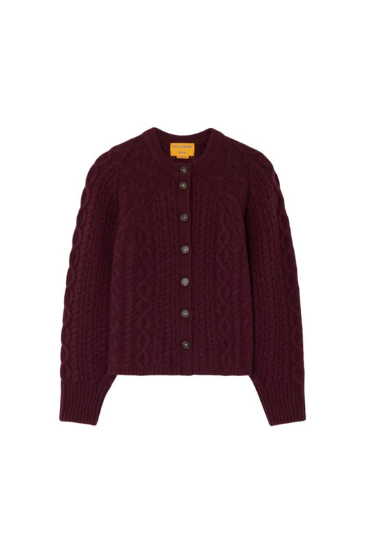 Cable Sculpted Cardigan in Fig