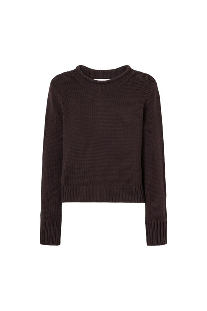 Mini Marina Sweater in Chocolate by LA LIGNE