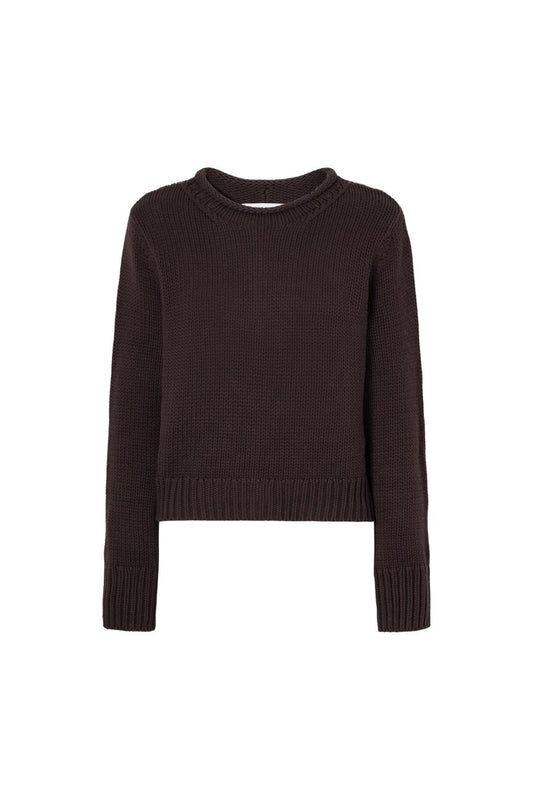 Mini Marina Sweater in Chocolate by LA LIGNE