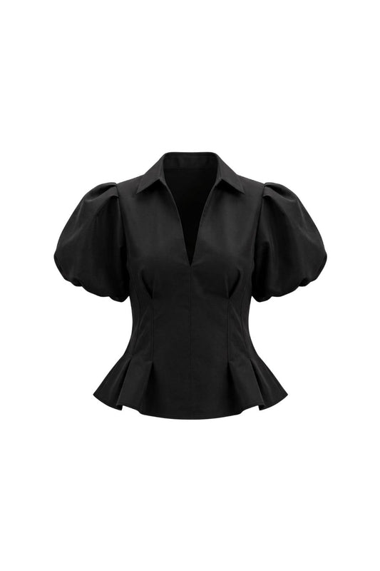 Nessa Short Sleeve Black Top by Simkhai