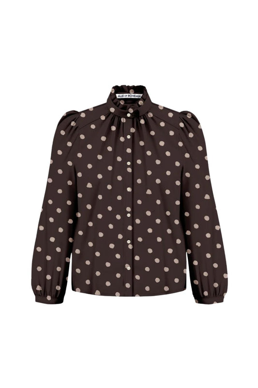 Annabel Mahogany Dot Shirt