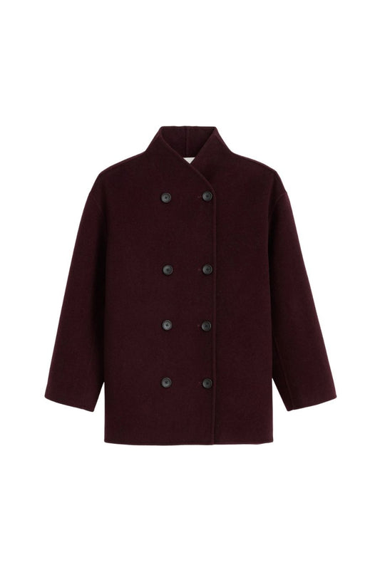 Sophia Wool Coat in Burgundy