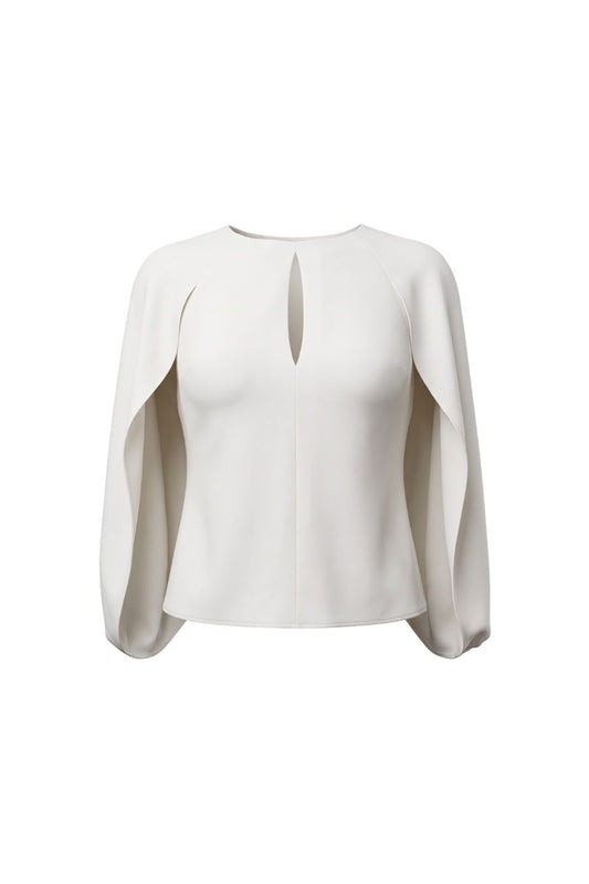 Lauren Cape Top in Ivory by Simkhai