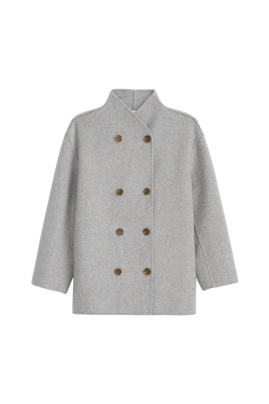Sophia Wool Coat in Light Heather Grey