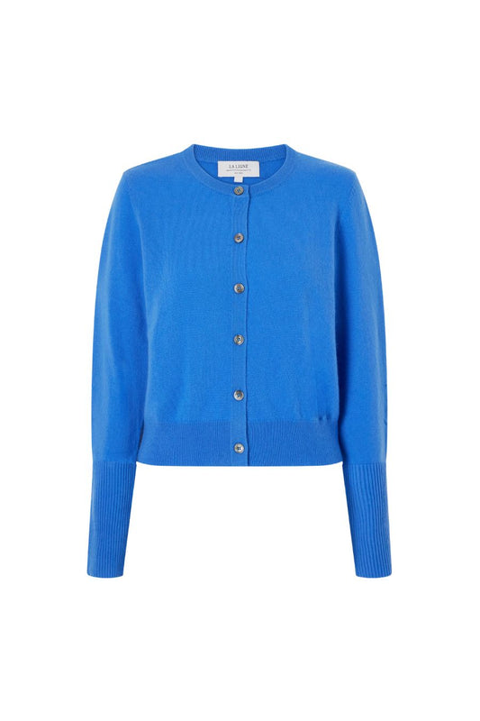 Solid Lean Lines Cardigan in Cerulean