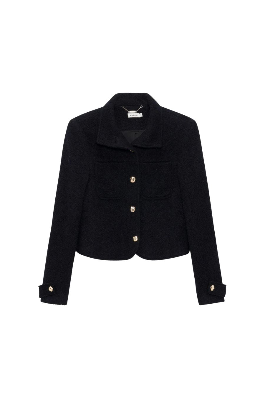 Wilcox Textured Wool Jacket in Black by Simkhai