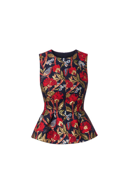 Marlow Top in Palais Floral Gold by Hunter Bell