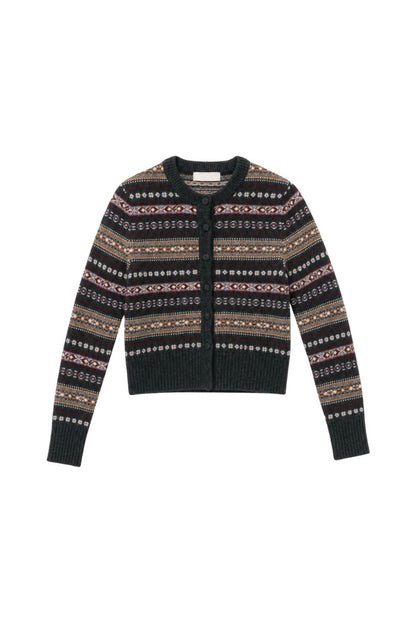 Aline Shrunken Cardigan in Asphalt Heather Multi