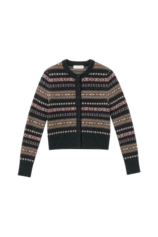 Aline Shrunken Cardigan in Asphalt Heather Multi