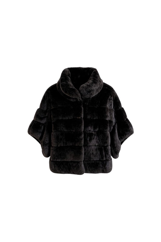 Rex Rabbit Dolman Jacket in Black