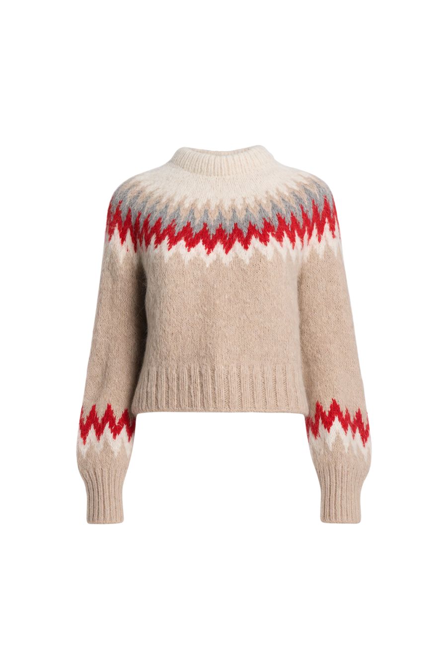Harper Sweater in Pale Camel/Scarlett Combo
