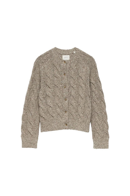 Penrose Cable Cardigan in Gray Marl