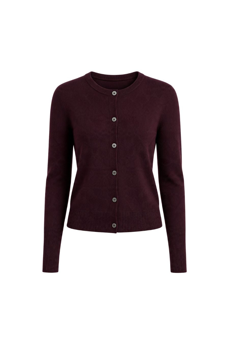 Solid Lean Lines Cardigan in Port by LA LIGNE