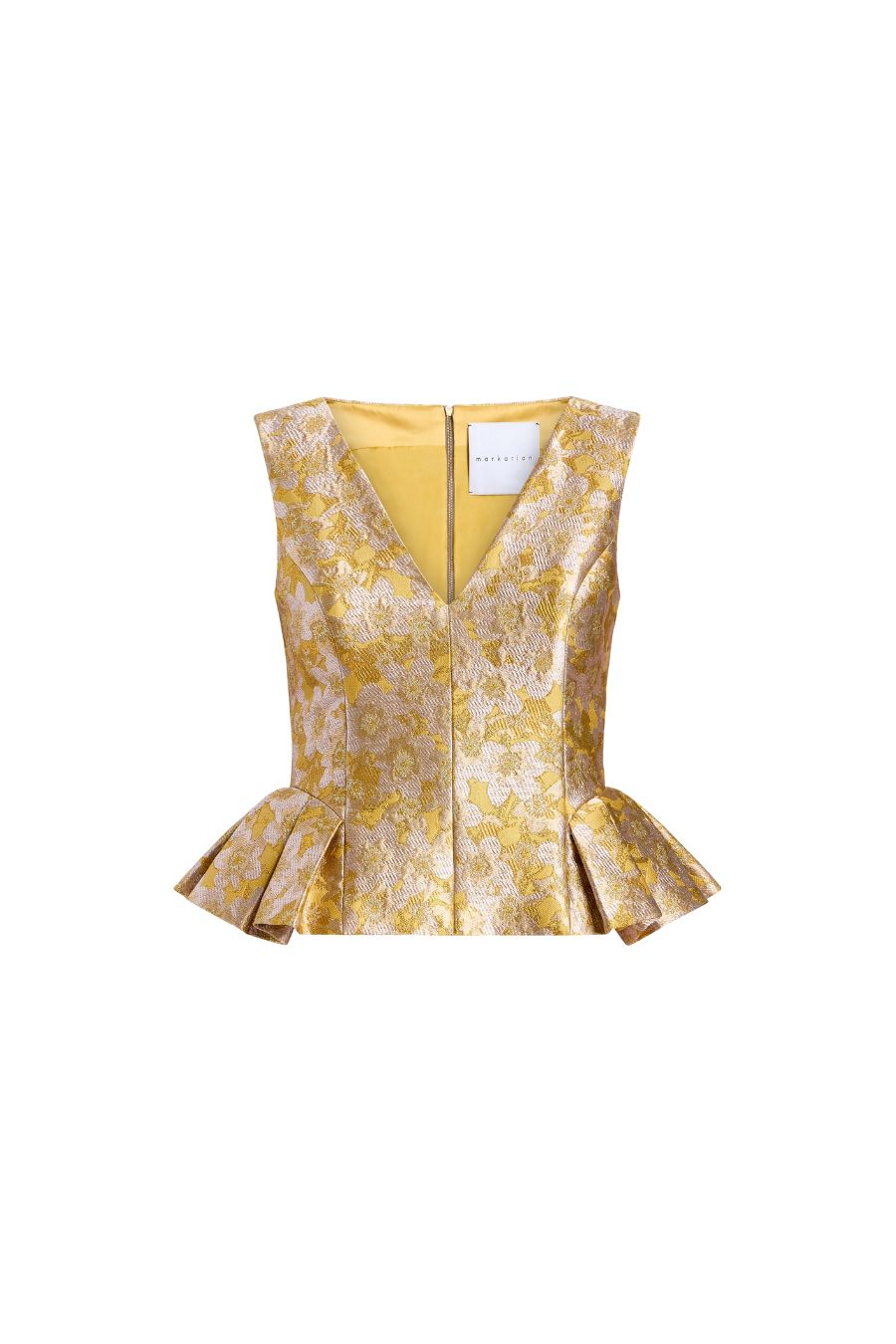TS Jasminium Top in Gold Metallic Floral