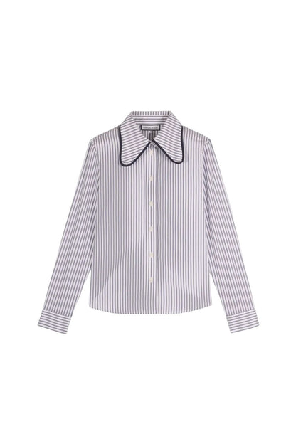 Ala Shirt in Navy Stripes by Maria De La Orden