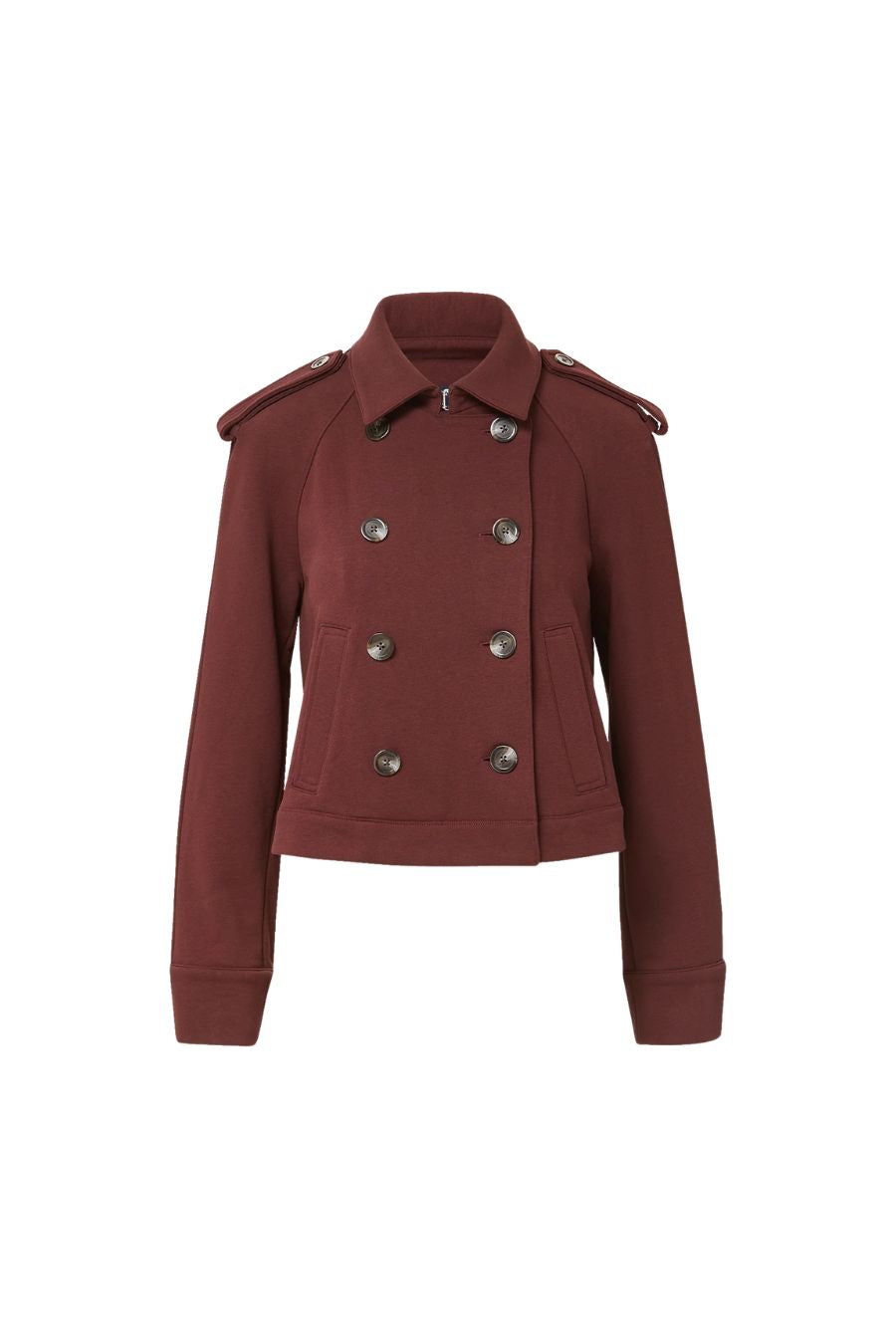 TS Cropped Conneley Trench in Burgundy