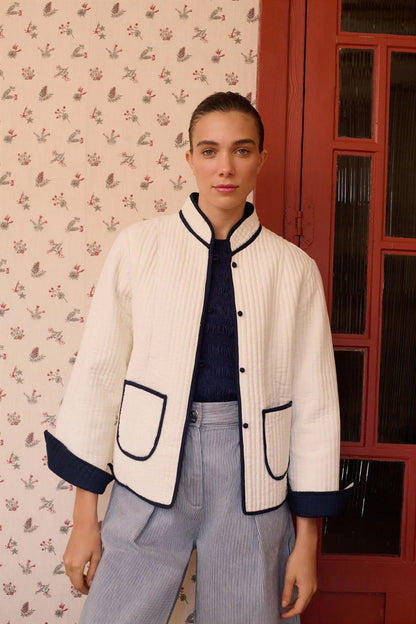 Fittonia Jacket in Cream by Maria De La Orden