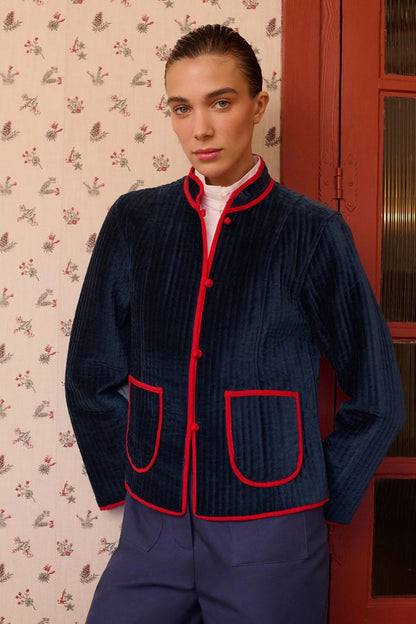 Fittonia Jacket in Navy by Maria De La Orden