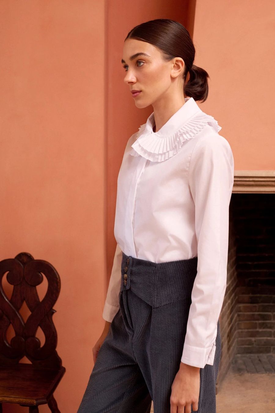 Belleville Shirt in White by Maria De La Orden