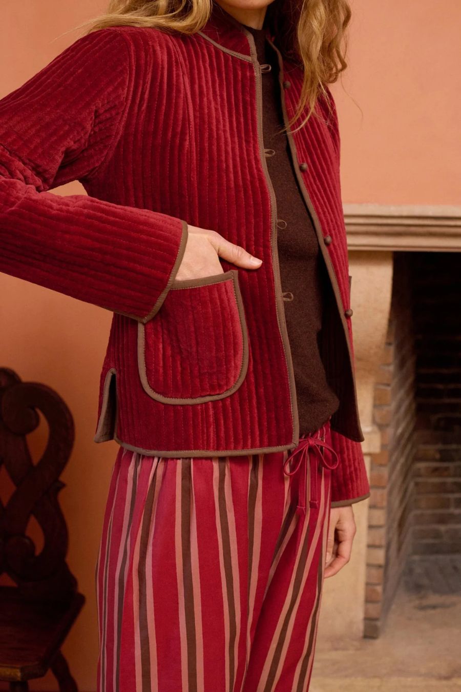 Fittonia Jacket in Cabernet by Maria De La Orden