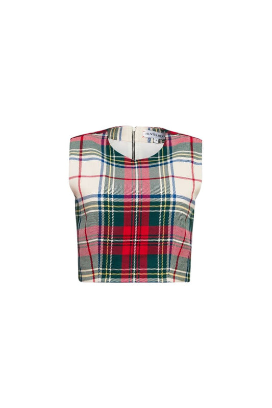 Royce Top in Kensington Plaid Crimson by Hunter Bell