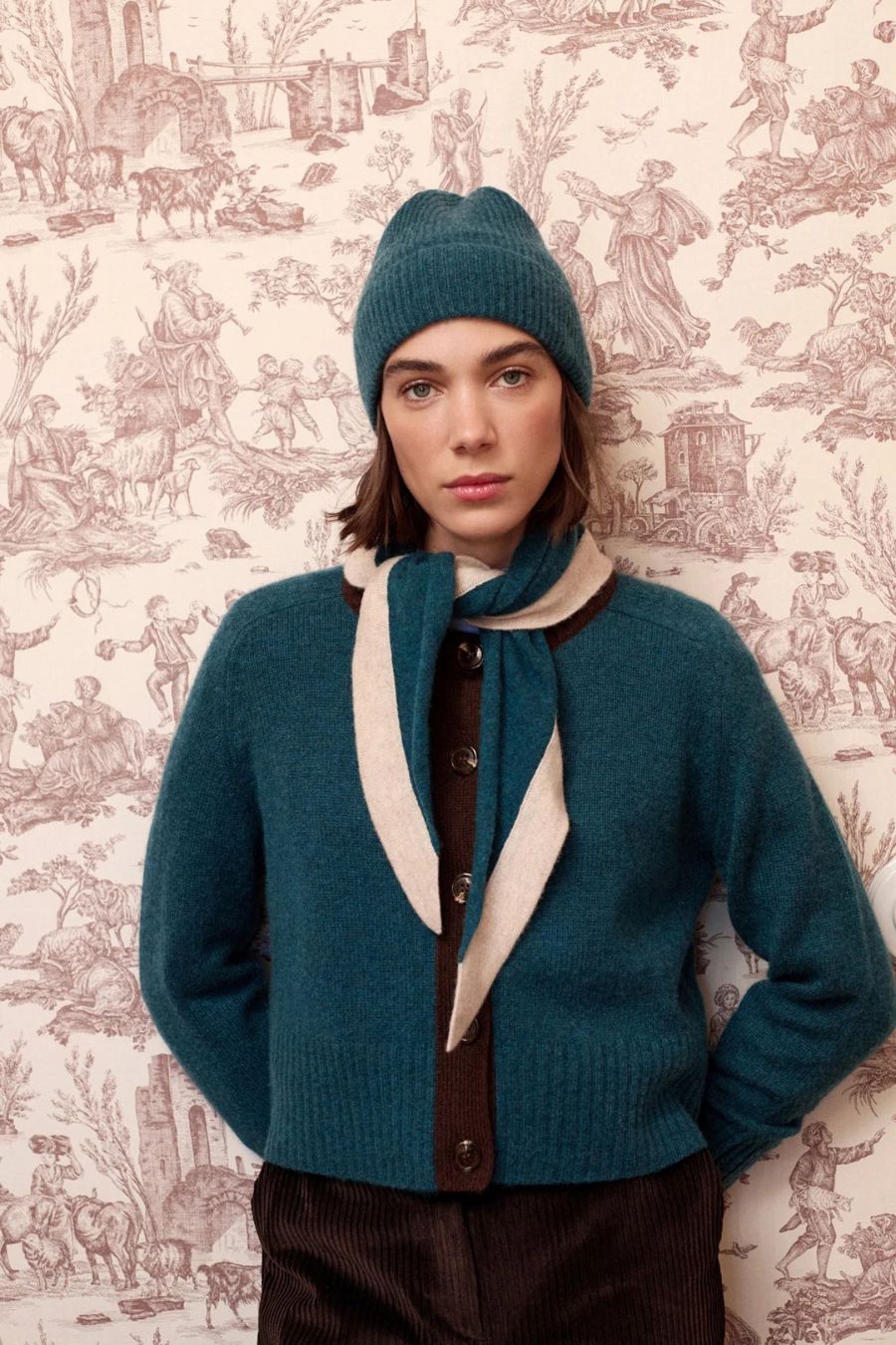Leti Cardigan in Navy Blue by Maria De La Orden