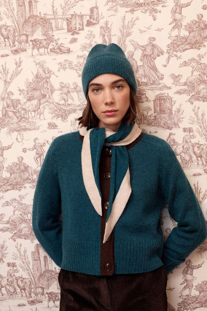 Leti Cardigan in Navy Blue by Maria De La Orden