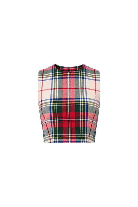 Royce Top in Kensington Plaid Crimson