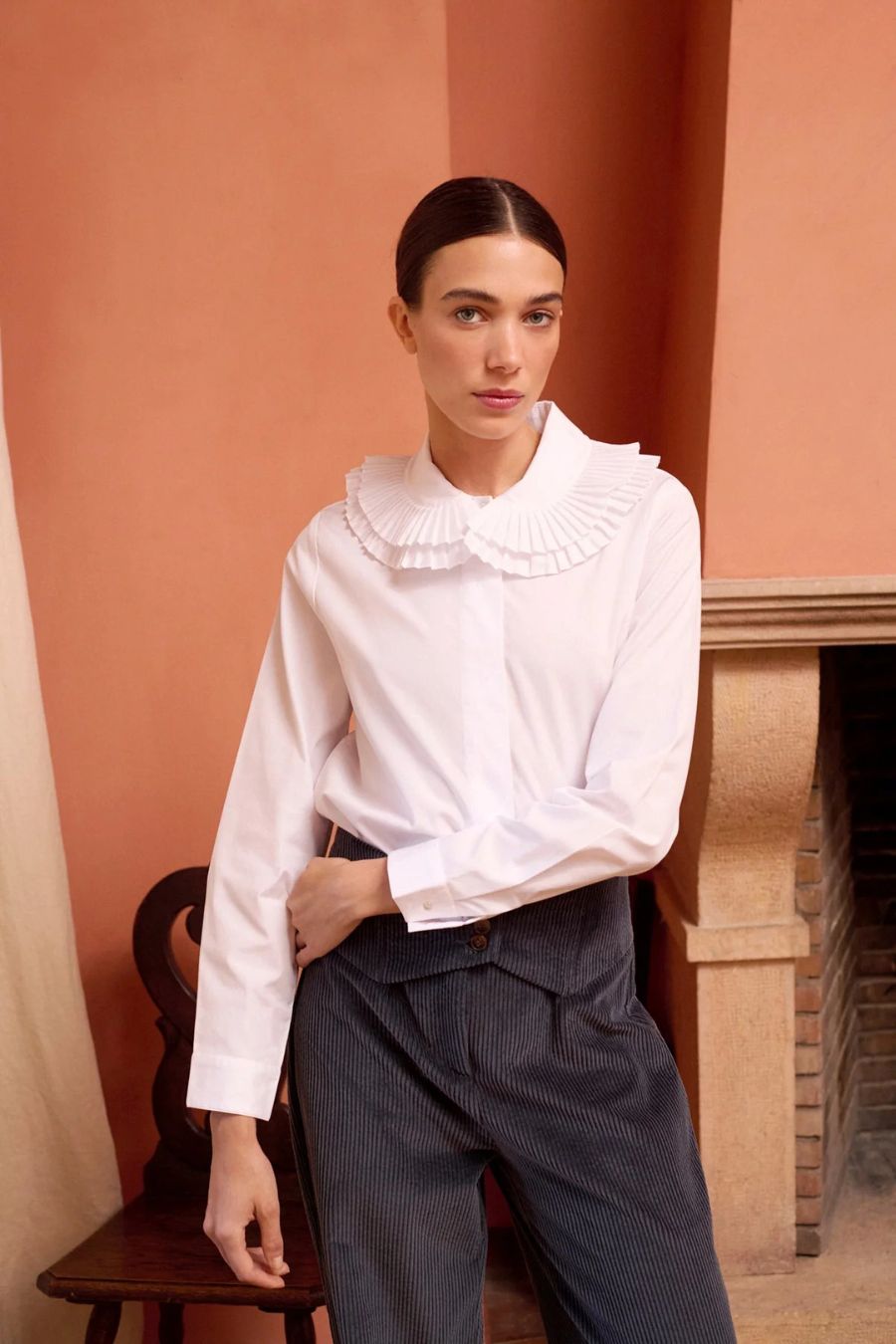 Belleville Shirt in White by Maria De La Orden