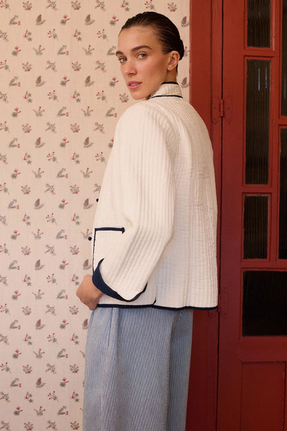 Fittonia Jacket in Cream by Maria De La Orden