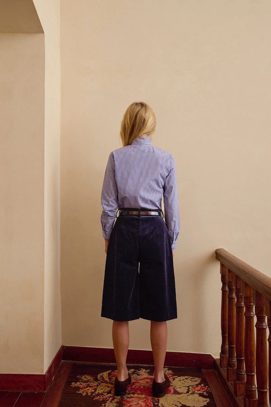 Fairy Shirt in Blue Multi Stripes by Maria De La Orden