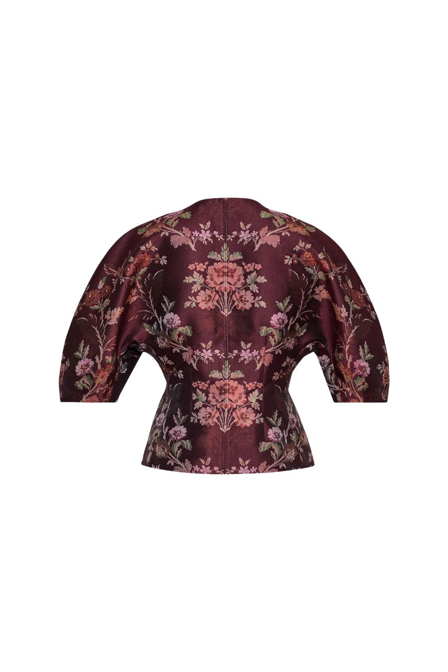 Fletcher Top in Trellis Jacquard Maroon
