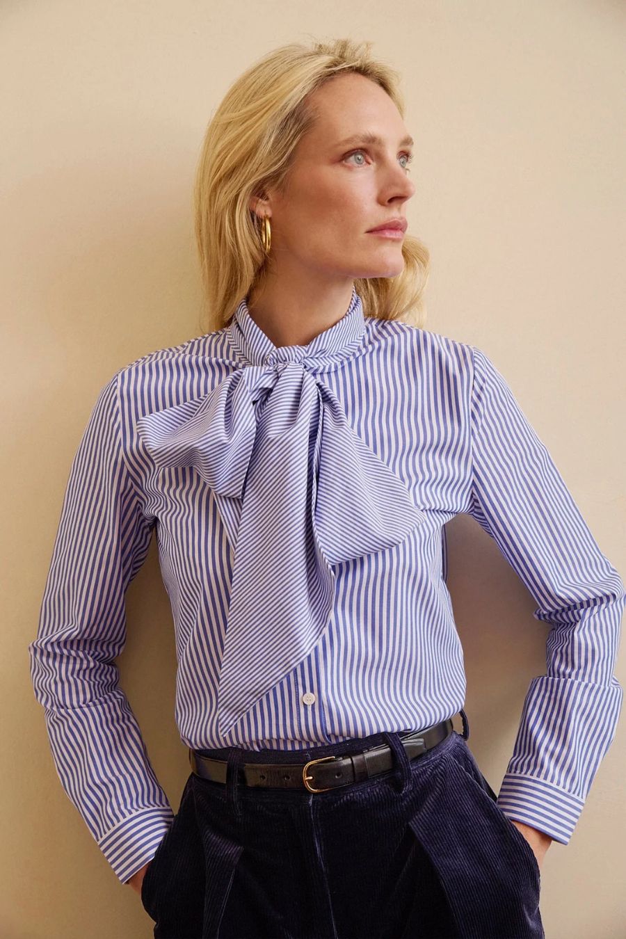 Fairy Shirt in Blue Multi Stripes by Maria De La Orden