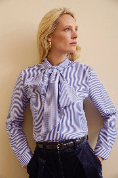 Fairy Shirt in Blue Multi Stripes by Maria De La Orden