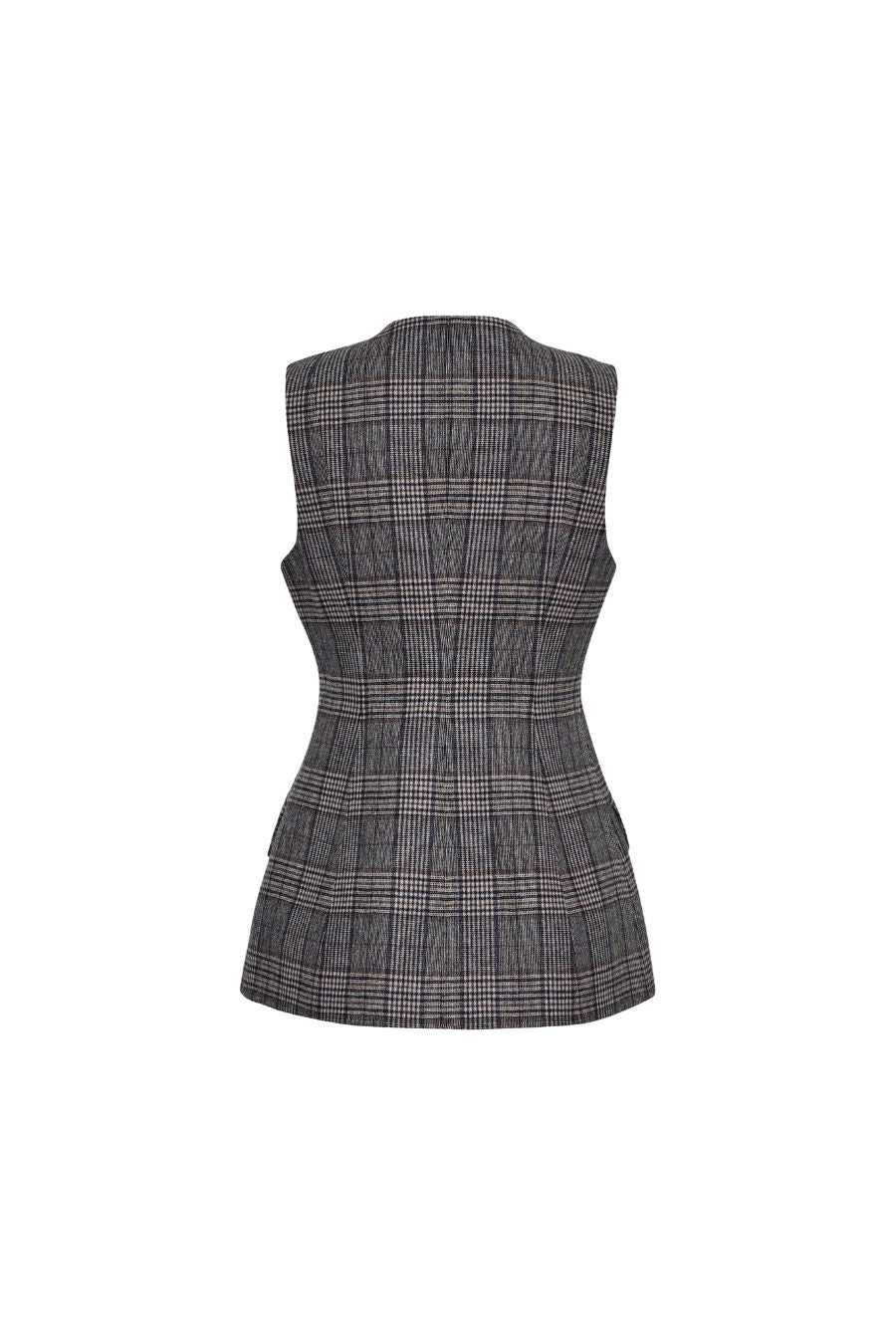 Tess Vest in Keighly Plaid Grey