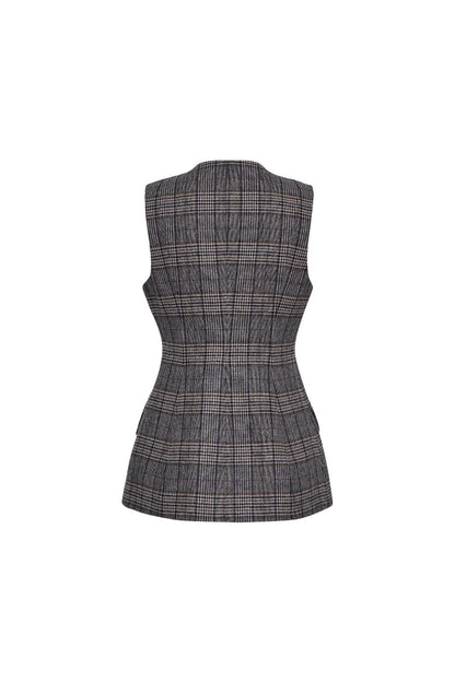 Tess Vest in Keighly Plaid Grey
