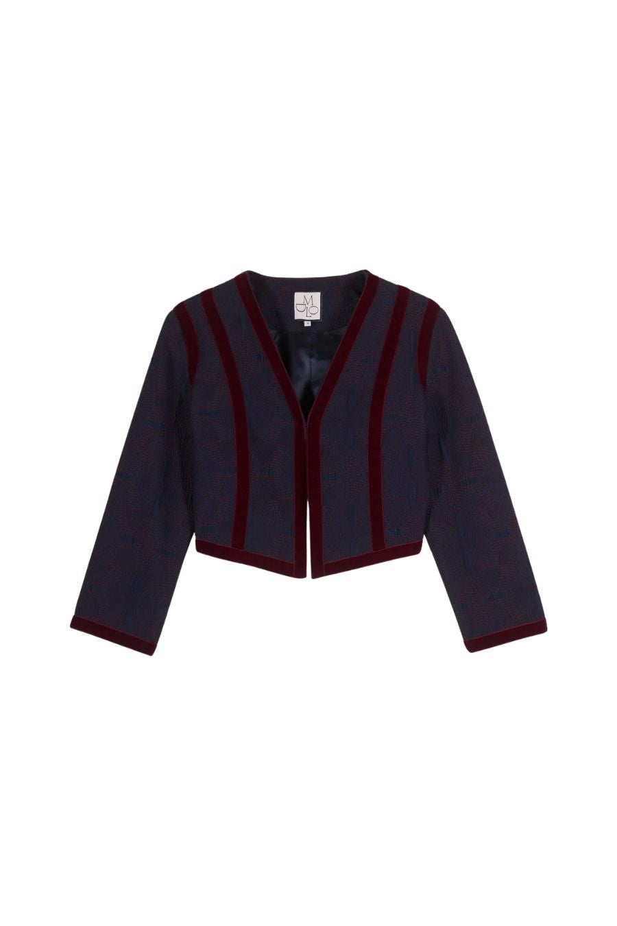 Jones Jacket in Navy Retro Jacquard by Maria De La Orden