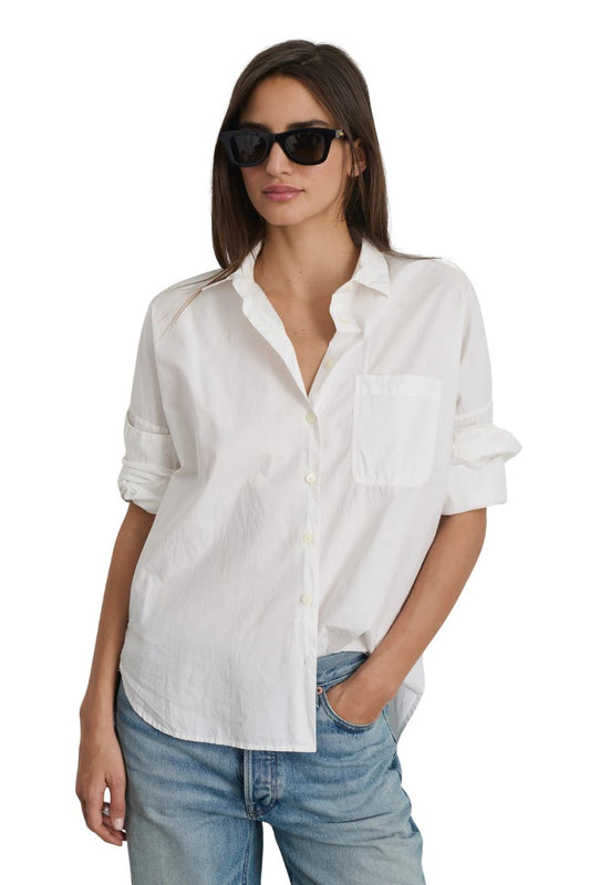 Jo Shirt in Cotton Poplin White