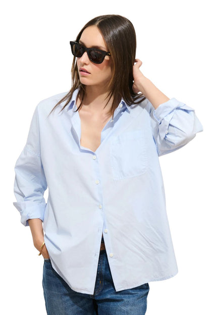 Jo Shirt In Cotton Poplin Calm Blue