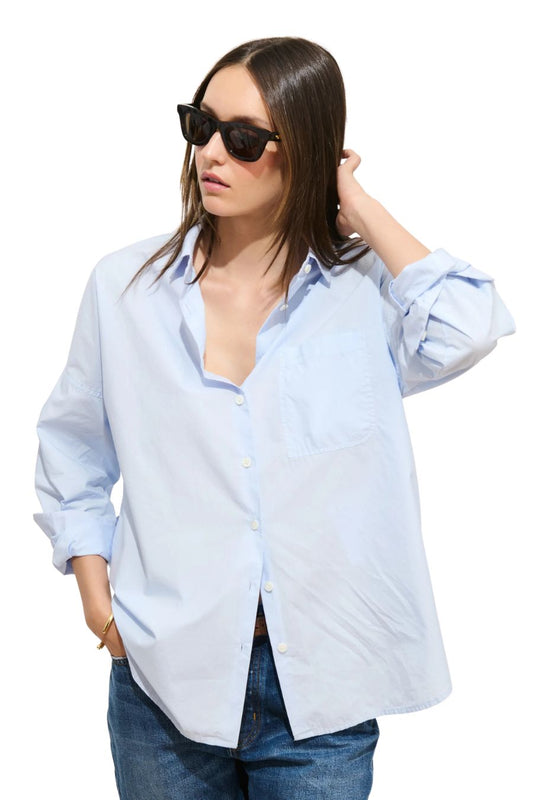 Jo Shirt In Cotton Poplin Calm Blue
