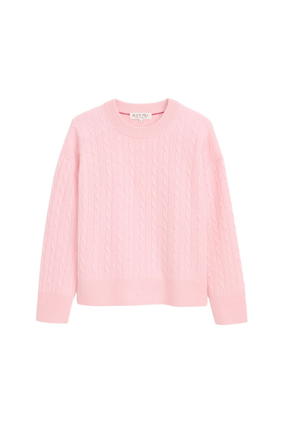 Charlie Cable Cashmere Sweater in Rose Quartz