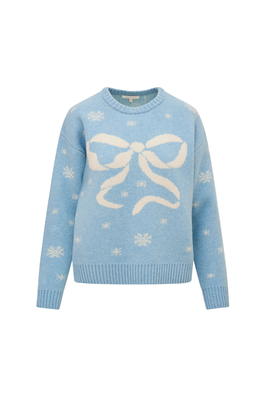 Merino Wool Pullover Sweater in Snowflake Blue