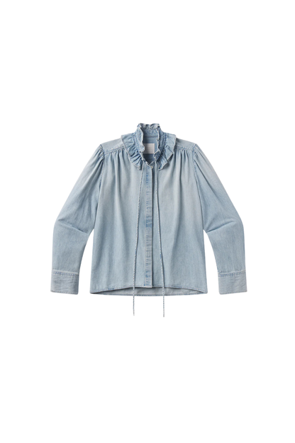 Calista Frill Collar Shirt in Skylar