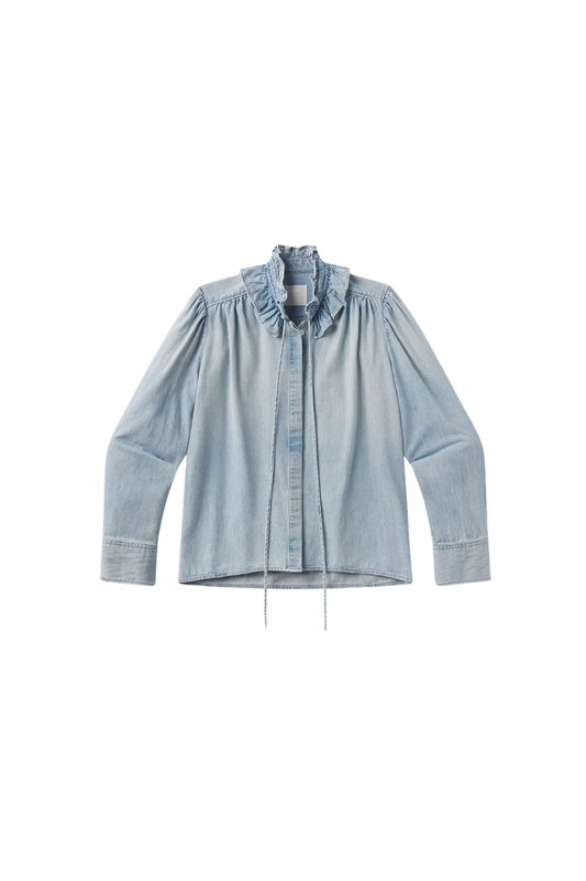 Calista Frill Collar Shirt in Skylar