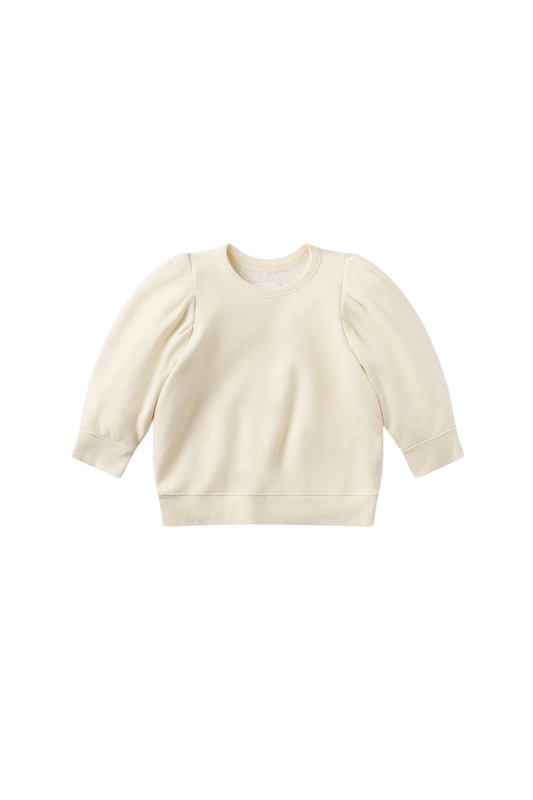 Pleated Short Sleeve Crew In Cream