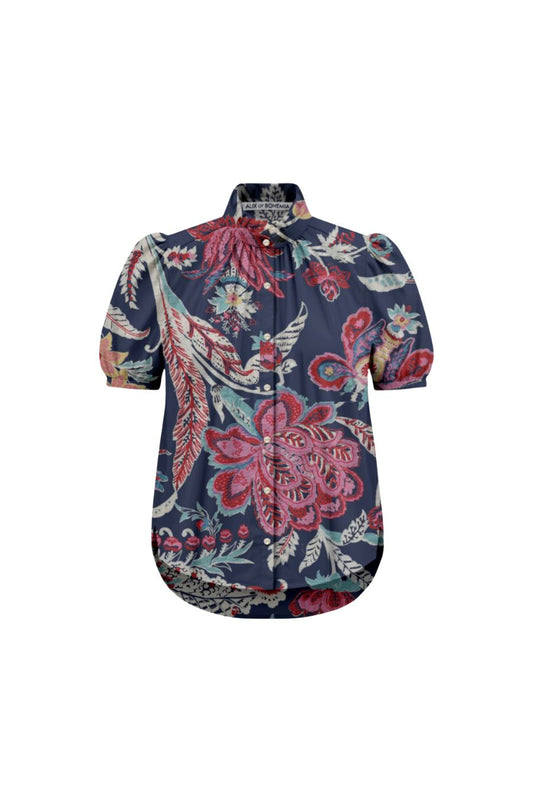 Winnie Floral Shirt in Dark Blue